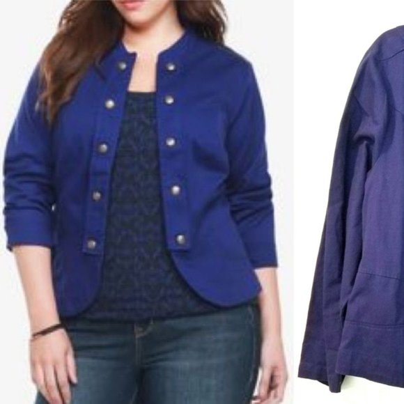 2X Torrid Black Open Front Twill Military Jacket - Picture 2 of 10